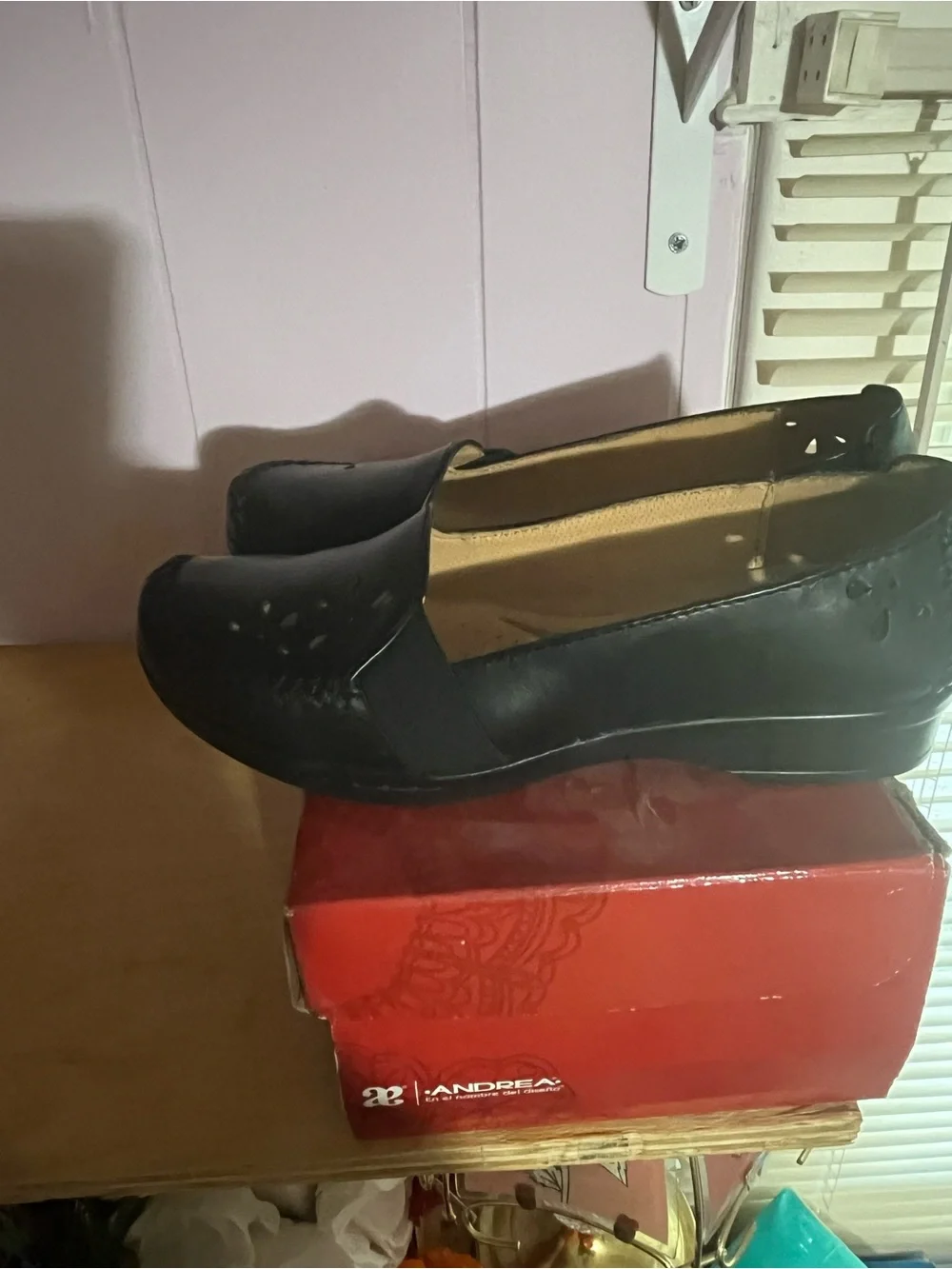 ANDREA FENZI Black Women’s Perforated Slip-On Flats